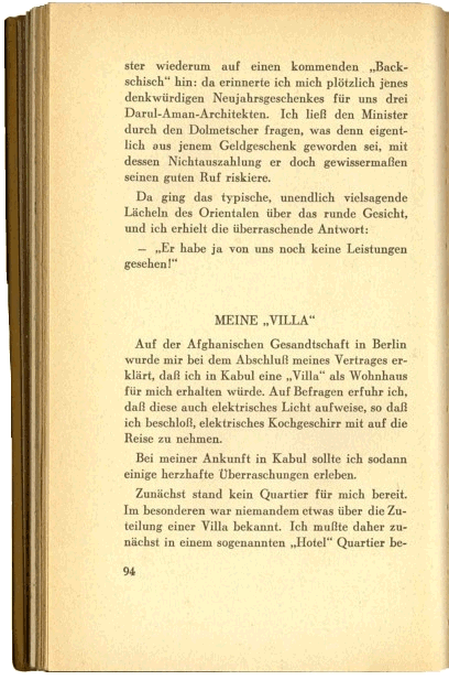 Erzhlung Dr. Gerber Unterkunft der Deutschen in Darulaman Afghanistan